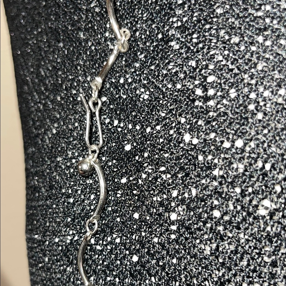 Vintage funky modern squiggly Silver Necklace c43 - Picture 4 of 4